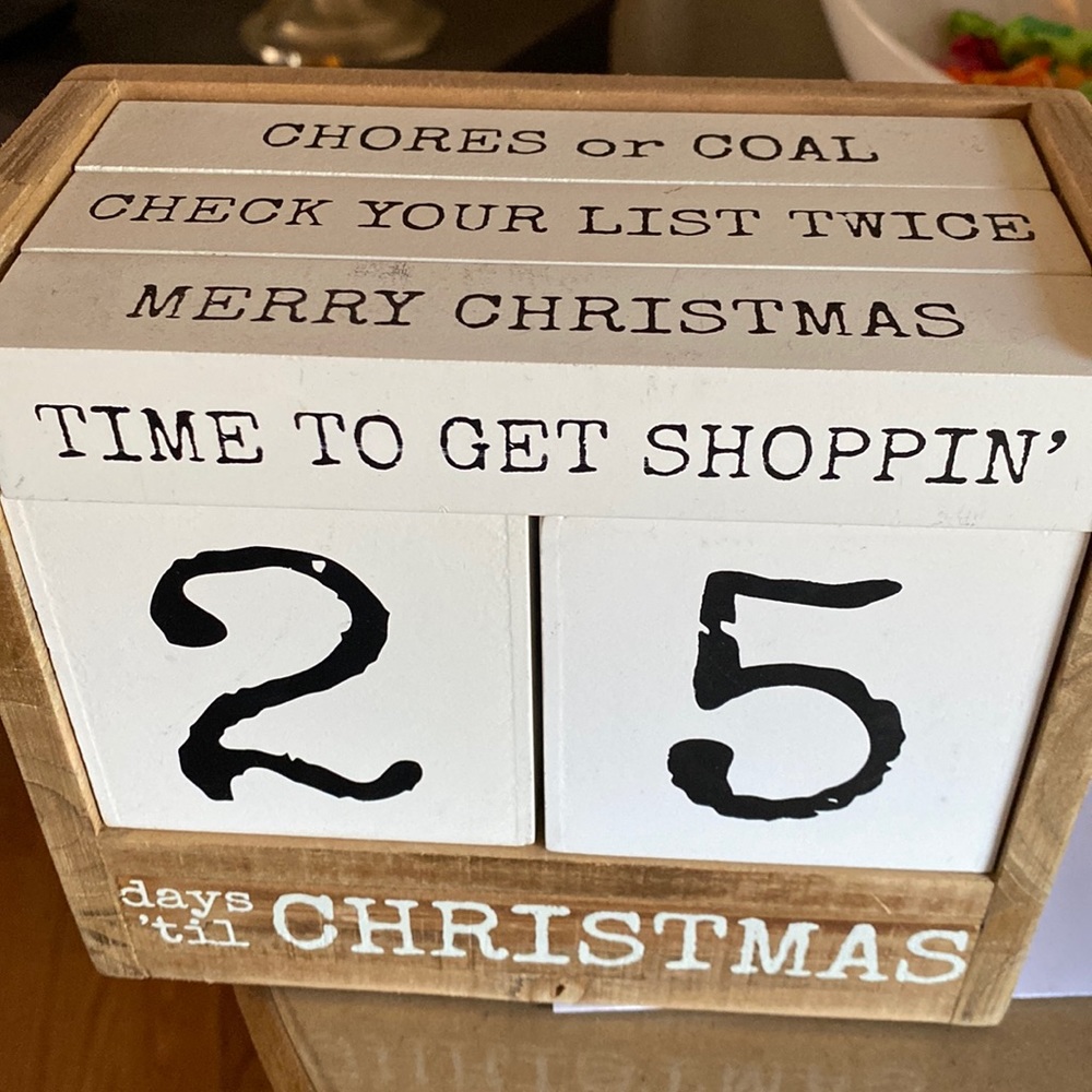 Days til Christmas sign